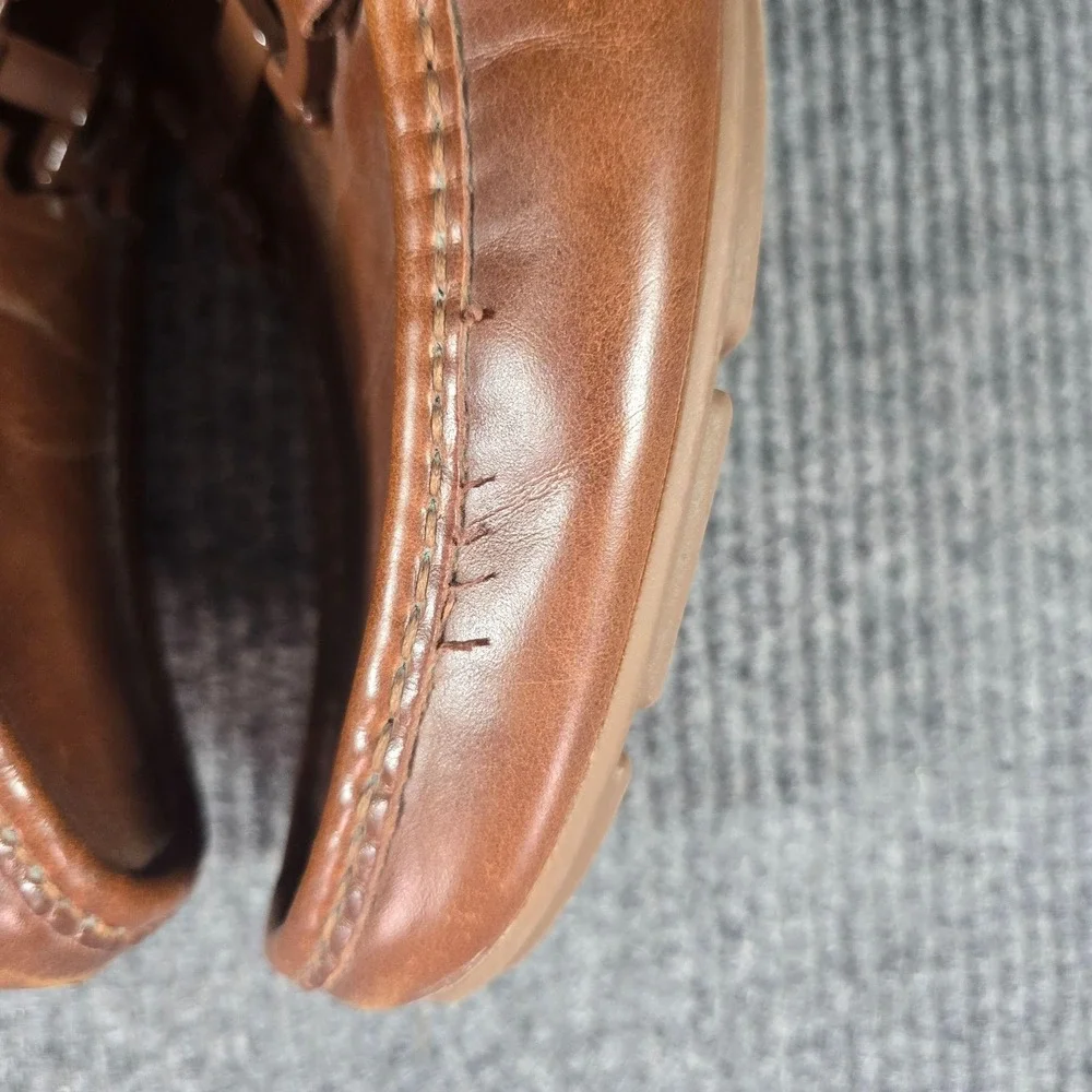 Aldo Shoes Mens Size 11 Brown Leather Bit Loafers Slip On Comfort Square Toe